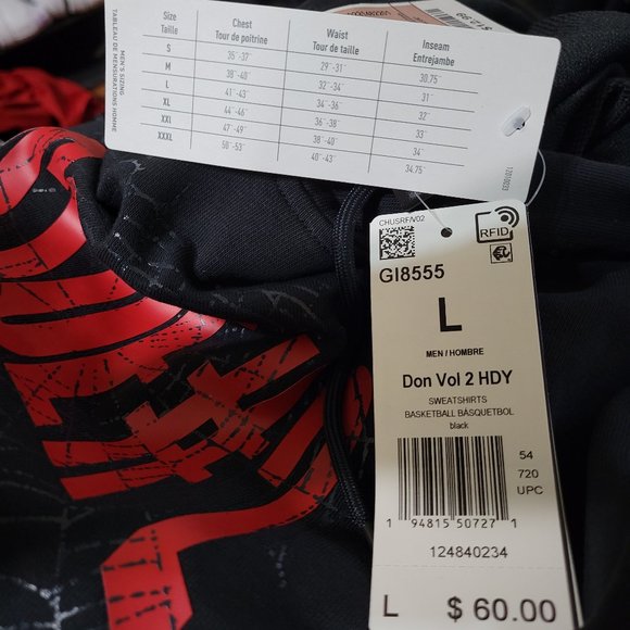 adidas DON Issue #2 Hoodie Sweatshirt Black Red - Picture 10 of 12